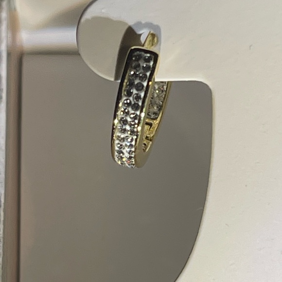 14k gold plate over silver crystal earrings - Picture 3 of 7